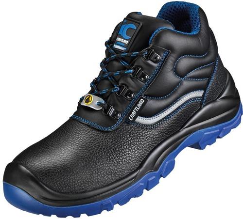 CRAFTLAND Sicherheitsstiefel ANKLAM Gr.45 W.10,5 schwarz/blau S3 FO SR ESD EN20345