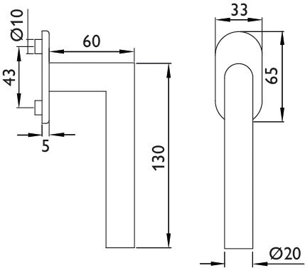 HERMAT Fenstergriff BASIC 02 1802.MAG, Edelstahl