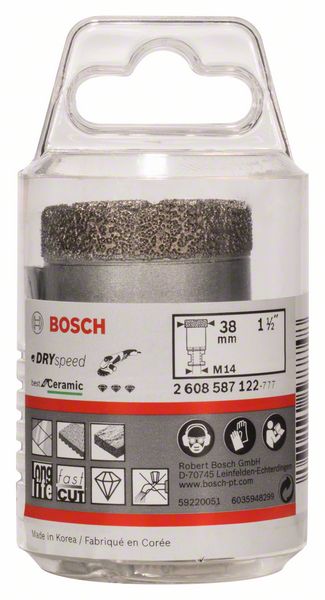 BOSCH Diamanttrockenbohrer Dry Speed Best for Ceramic, 38 x 35 mm