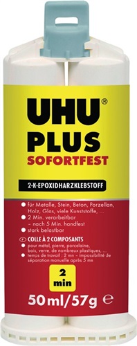 UHU 2K-Epoxidharzklebstoff PLUS SOFORTFEST 57g farblos Doppelkart.UHU