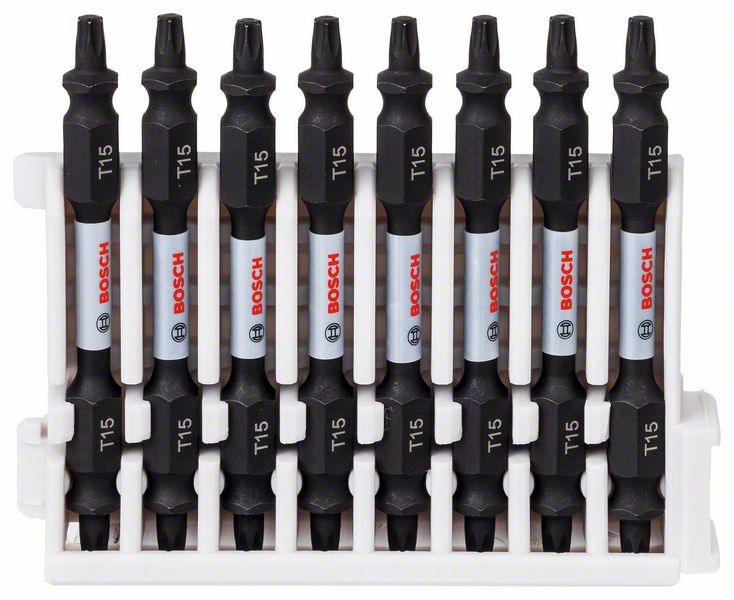 BOSCH Doppelklingen Schrauberbit-Set Impact Control, 8-teilig, T15-T15, 65 mm