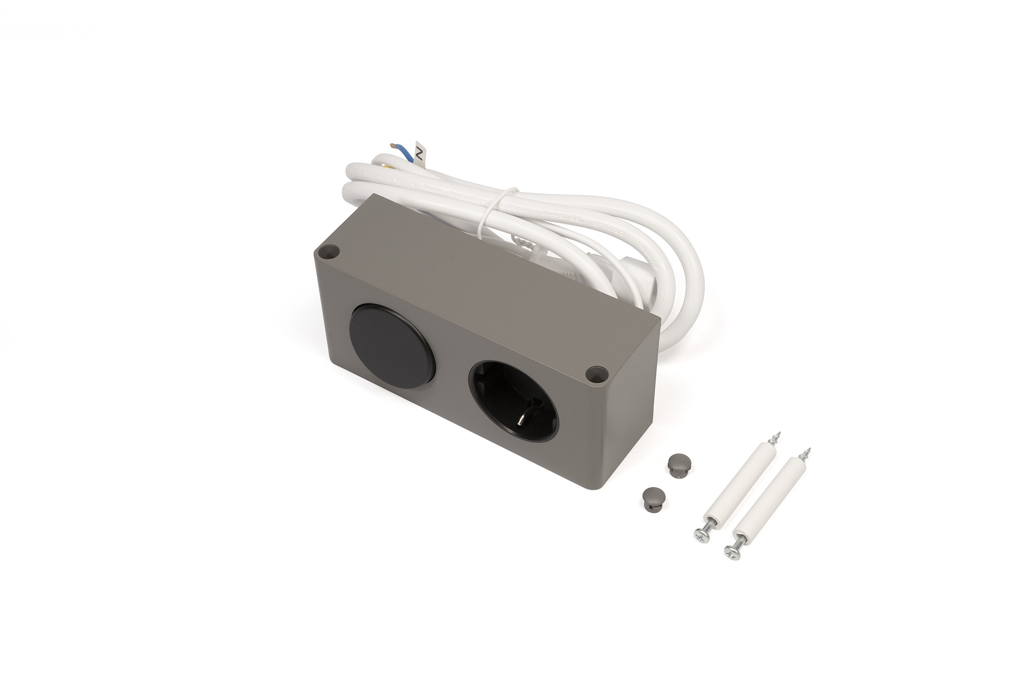 L&S Schalter Stecksdosenkombination DE 230 V 140,5x63,8 grau