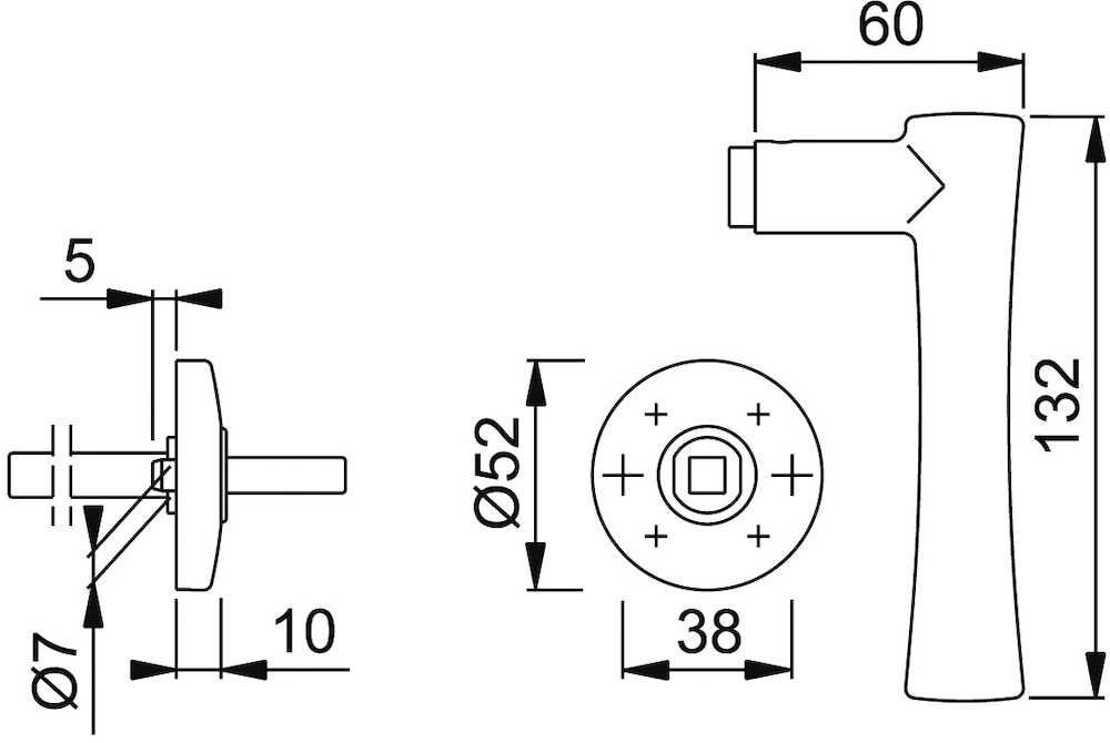 HOPPE® Drücker-Halbgarnitur ohne Schlüsselrosette Las Vegas E1440Z/19, ohne Stütznocken, Edelstahl, 3555802