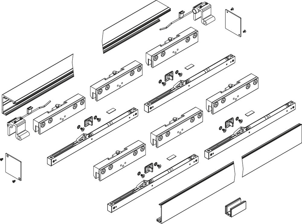 HERMAT Schiebetürbeschlag SAN REMO 9172, 120 kg, Aluminim
