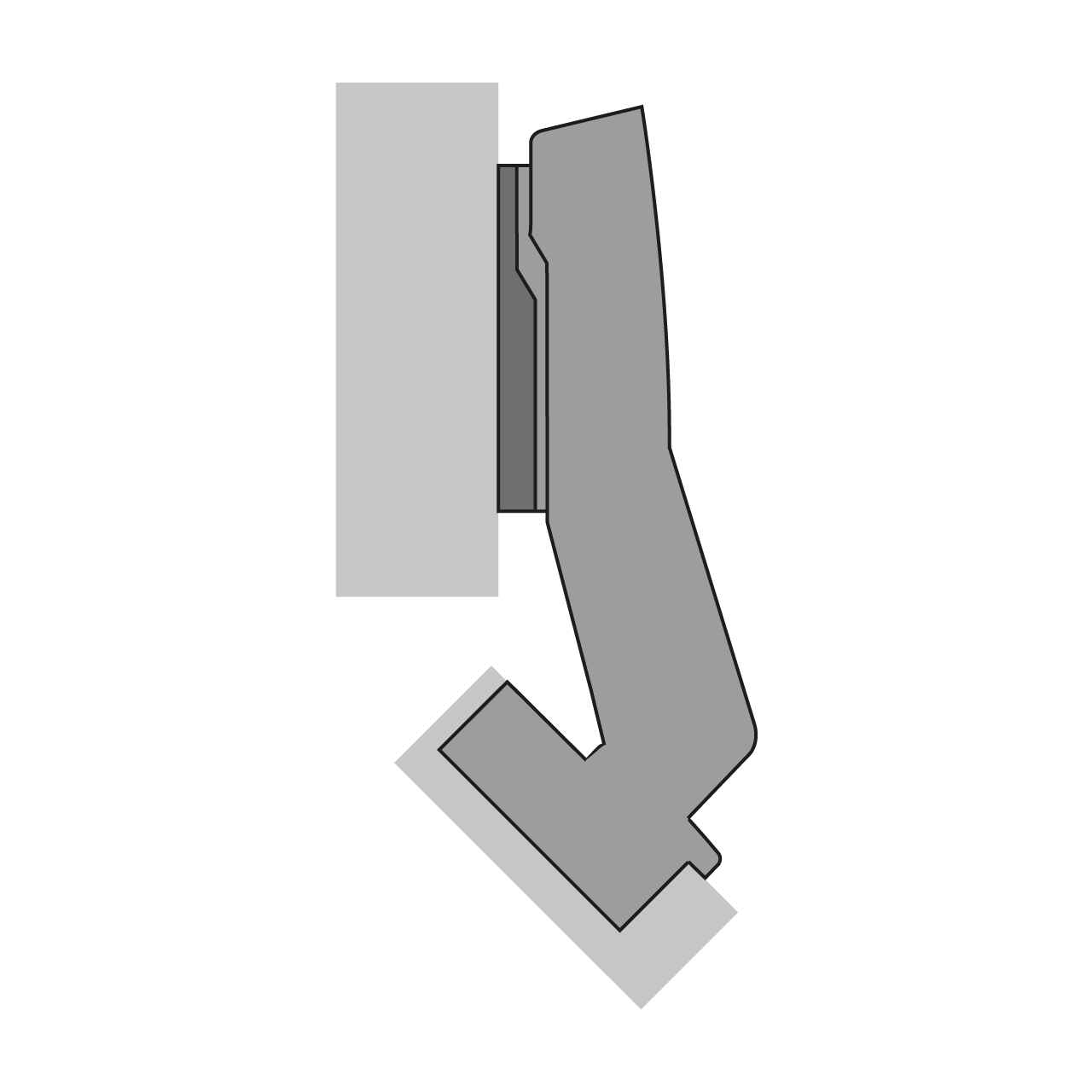 HETTICH Sensys Winkelscharnier W45 ohne integrierte Dämpfung (Sensys 8639 W45), vernickelt, 9088139 HETTICH Sensys Winkelscharnier W45 ohne integrierte Dämpfung (Sensys 8639 W45), vernickelt, 9088139