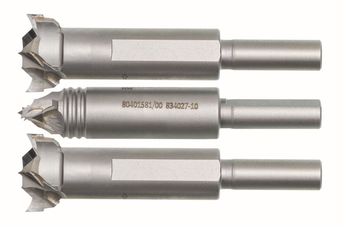 Lamello Cabineo Aggregat-Bohrer Set, HW, 3 Stück (RL/LL/RL), Ø15, Schaft Ø6/4.5mm, L 57.5mm, 136313