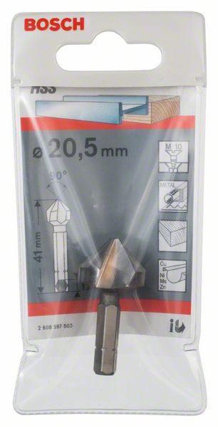 BOSCH Kegelsenker mit Sechskantschaft, 20,5, M 10, 41 mm, 1/4 Zoll