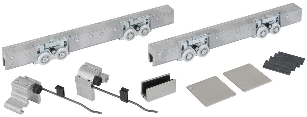 HERMAT Schiebetürbeschlag SAN REMO 9170.GKT/Glas, 150 kg., Aluminium