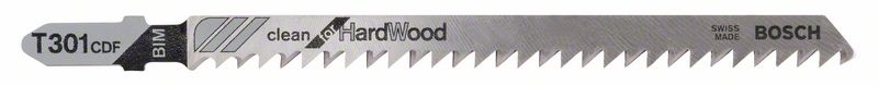 BOSCH Stichsägeblatt T 301 CDF Clean for Hard Wood, 3er-Pack
