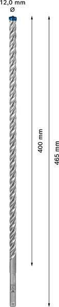 BOSCH EXPERT SDS plus-7X Hammerbohrer, 12 x 400 x 465 mm. Für Bohrhämmer