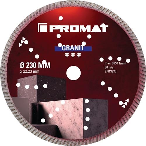 PROMAT Diamanttrennscheibe Univ.GRANIT PRO D.230mm Bohr.22,23mm Seg.-H.10mm