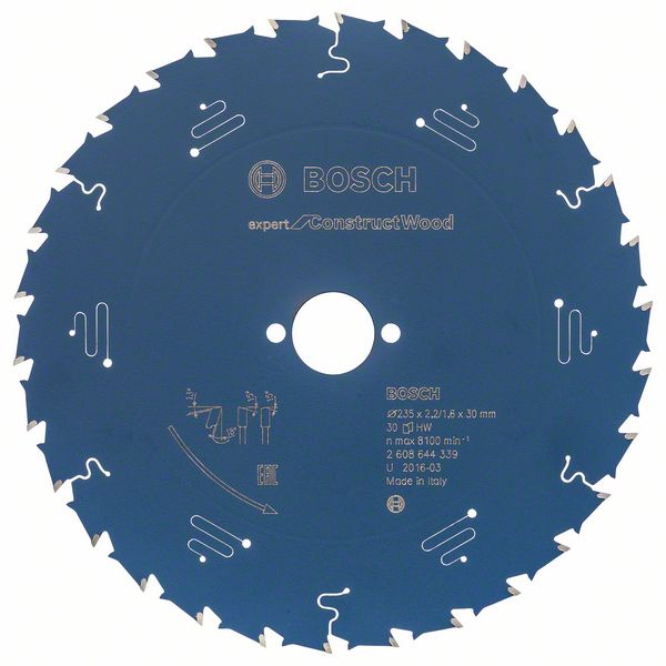 BOSCH Kreissägeblatt Expert for Construct Wood, 235 x 30 x 2,0 mm, 30