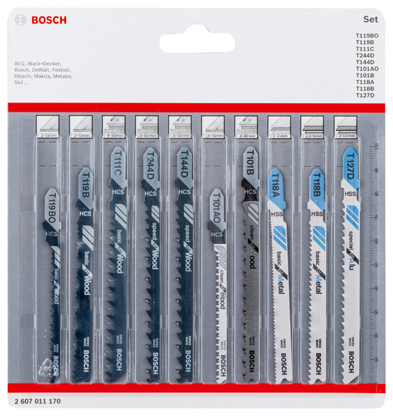 BOSCH Stichsägeblatt-Set Wood and Metal, 10-teilig