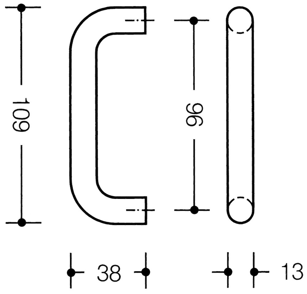 HEWI Bügelgriff 548.13.B96, Polyamid