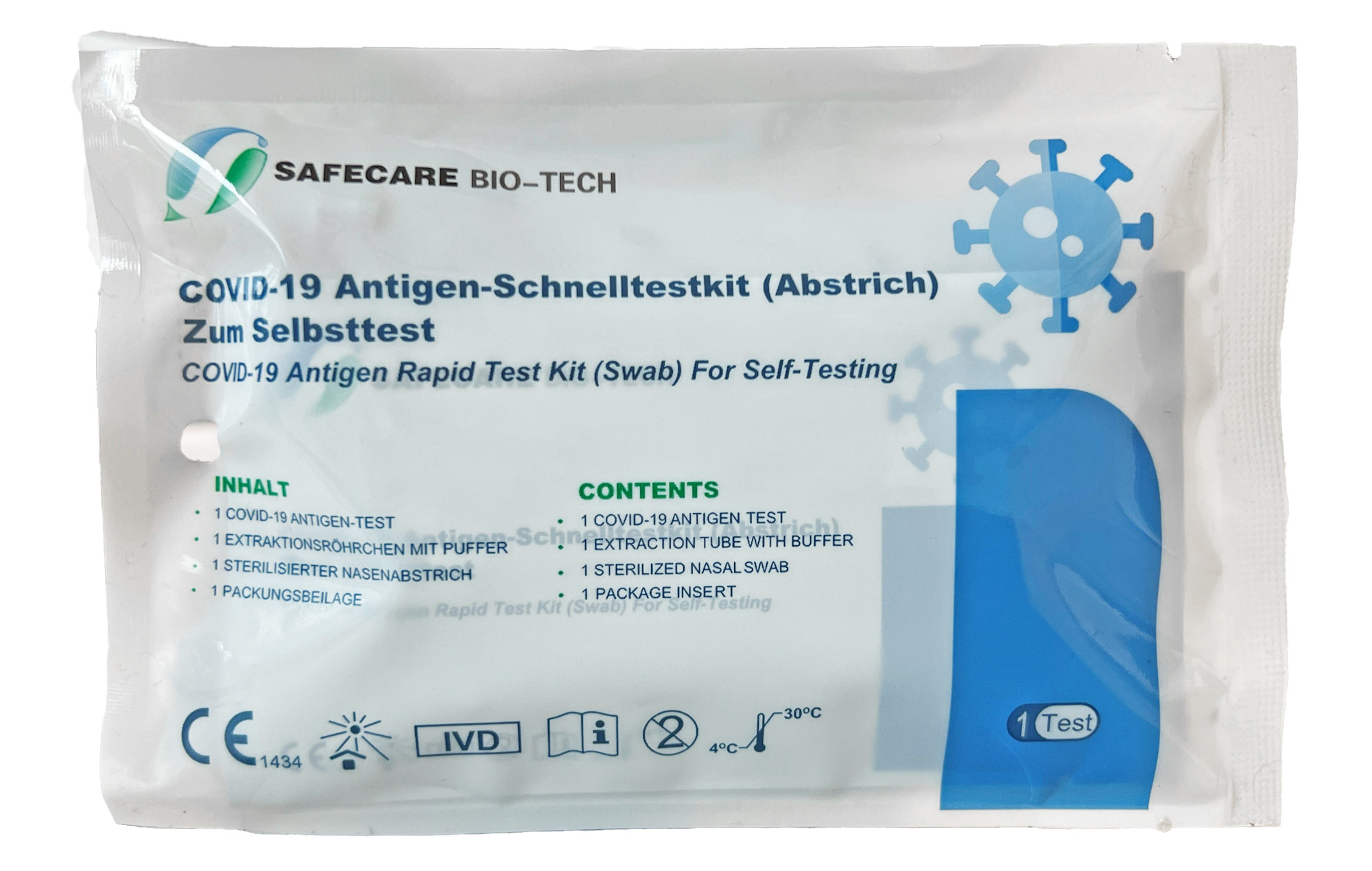 Safecare Bio-Tech Covid-19 Antigen Schnelltest, Laientest