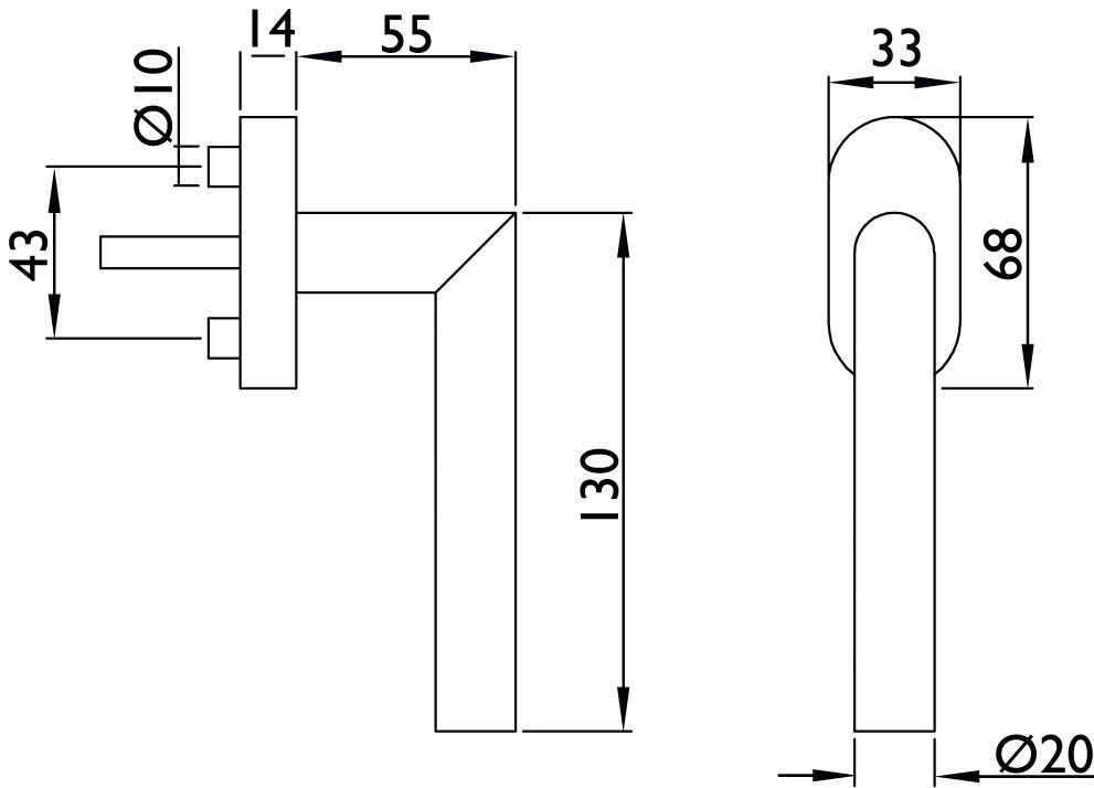 HERMAT Fenstergriff BASIC 02 1802, Edelstahl
