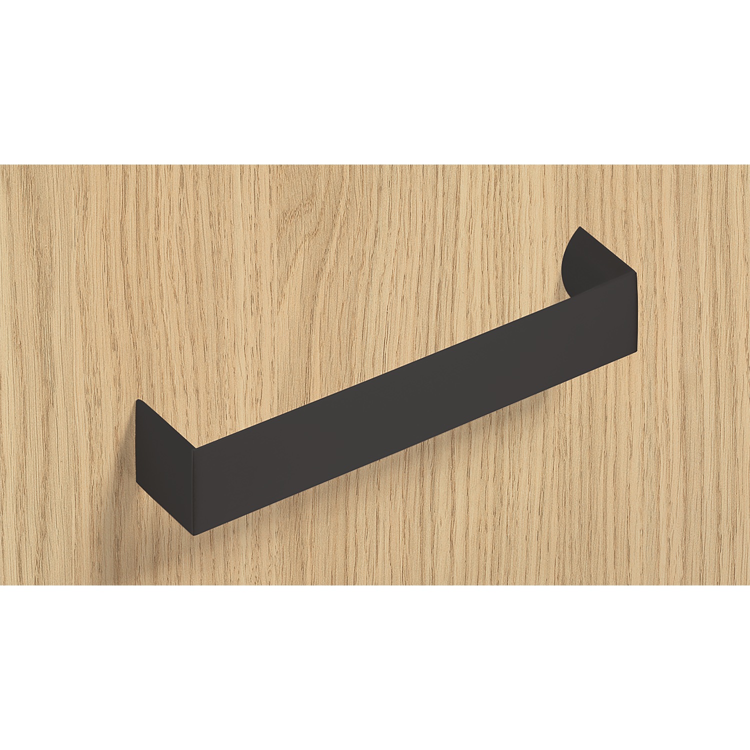 HETTICH Griff Nursia, •–• 160, L 168 mm, B 24 mm, H 30 mm, Schwarz matt, 9264087 HETTICH Griff Nursia, •–• 160, L 168 mm, B 24 mm, H 30 mm, Schwarz matt, 9264087