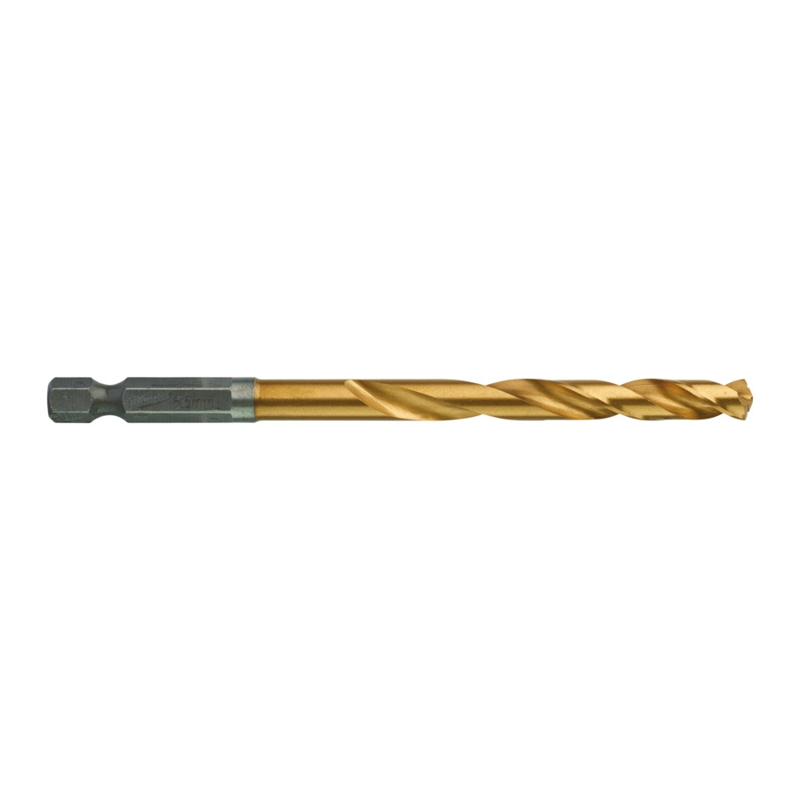 MILWAUKEE 6,5 x 107 mm SHOCKWAVE Metallbohrer HSS-G RED HEX Titan 1/4"