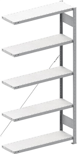 META Steckregal H2000xB1000xT400mm Anbauregal 5 Stahlböden Trgf.230kg lichtgrau META