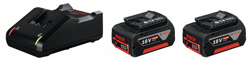 BOSCH Akku Starter-Set: 2 x GBA 18 Volt, 4.0 Ah und GAL 18V-40