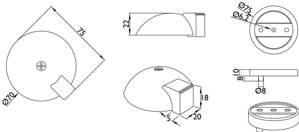 HERMAT Türstopper 3699, Edelstahl