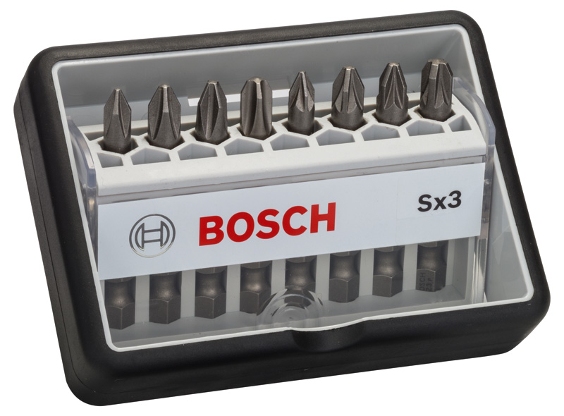 BOSCH Schrauberbit-Set Robust Line Sx Extra-Hart, 8-teilig, 49 mm, PH, PZ