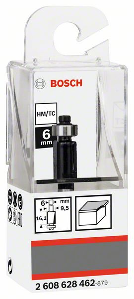 BOSCH Bündigfräser 6 mm, D1 9,5 mm, L 12,6 mm, G 56 mm