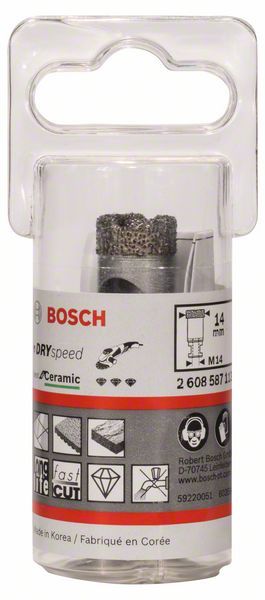 BOSCH Diamanttrockenbohrer Dry Speed Best for Ceramic, 14 x 30 mm