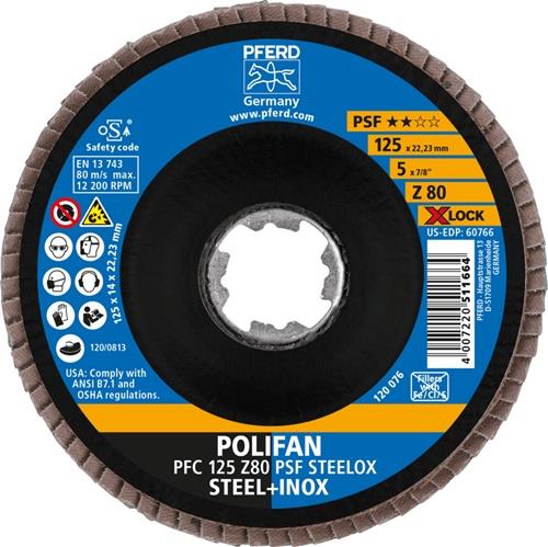 PFERD Fächerscheibe X-LOCK PSF Z STEELOX D.125mm K.80 kon.INOX ZK Z PFERD PFERD Fächerscheibe X-LOCK PSF Z STEELOX D.125mm K.80 kon.INOX ZK Z PFERD