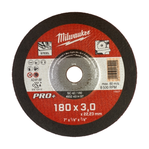 MILWAUKEE SC42 3 mm gekröpft Metalltrennscheibe PRO+ 180 mm