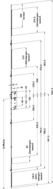 WINKHAUS Mehrfachverriegelung STV FG1674 R4, 8/92, umstellbare Falle, Stahl