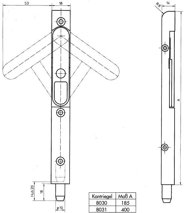 KFV Kantenriegel KTR 8031, Stahl 3210972 KFV Kantenriegel KTR 8031, Stahl 3210972