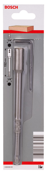 BOSCH Verlängerung 1/4 Zoll, Sechskantschaft für Flachfräsbohrer Self Cut Speed, 152mm