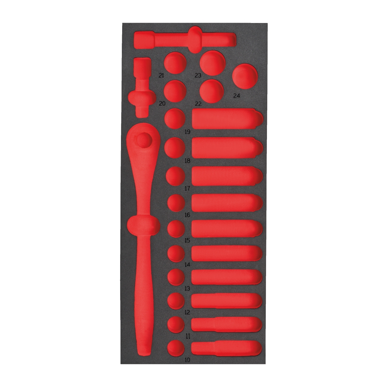MILWAUKEE für 1/2" Ratsche und Steckschlüsseleinsätze, für Werkstattwagen 78 cm Ersatz-Einlage 1/3 MILWAUKEE für 1/2" Ratsche und Steckschlüsseleinsätze, für Werkstattwagen 78 cm Ersatz-Einlage 1/3