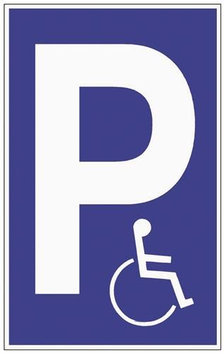 PROMAT Parkplatzbeschilderung Parken f.Behinderte L250xB400mm Ku.blau/weiß
