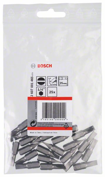 BOSCH Schrauberbit Extra-Hart S 1,0 x 5,5, 25 mm, 25er-Pack