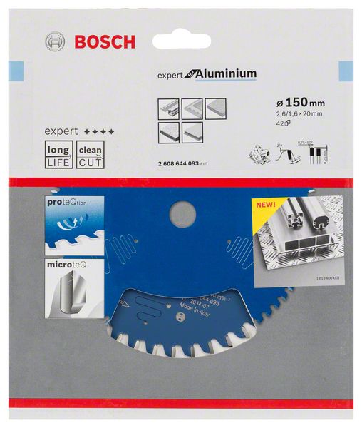 BOSCH Kreissägeblatt Expert for Aluminium, 150 x 20 x 2,6 mm, 42