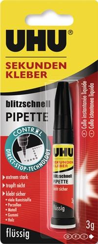 UHU Sekundenkleber blitzschnell PIPETTE Control 3g farblos Tube UHU