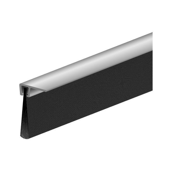 ELLEN Türbodendichtung IBS 90-32 z. schrauben Alu silber, H 16mm, Bürstenhöhe 25,5mm