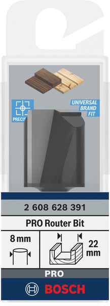 BOSCH Nutfräser Standard for Wood, 8 mm, D1 22 mm, L 25 mm, G 56 mm