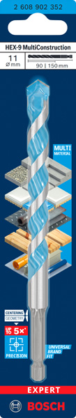 BOSCH EXPERT HEX-9 Multi Construction Bohrer, 11 x 90 x 150 mm