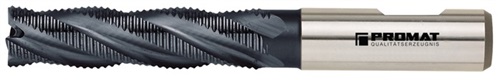 PROMAT Schaftfräser DIN 844 Typ HR D.6mm Einsatz-L.30mm HSS-Co5 TiCN Weldon