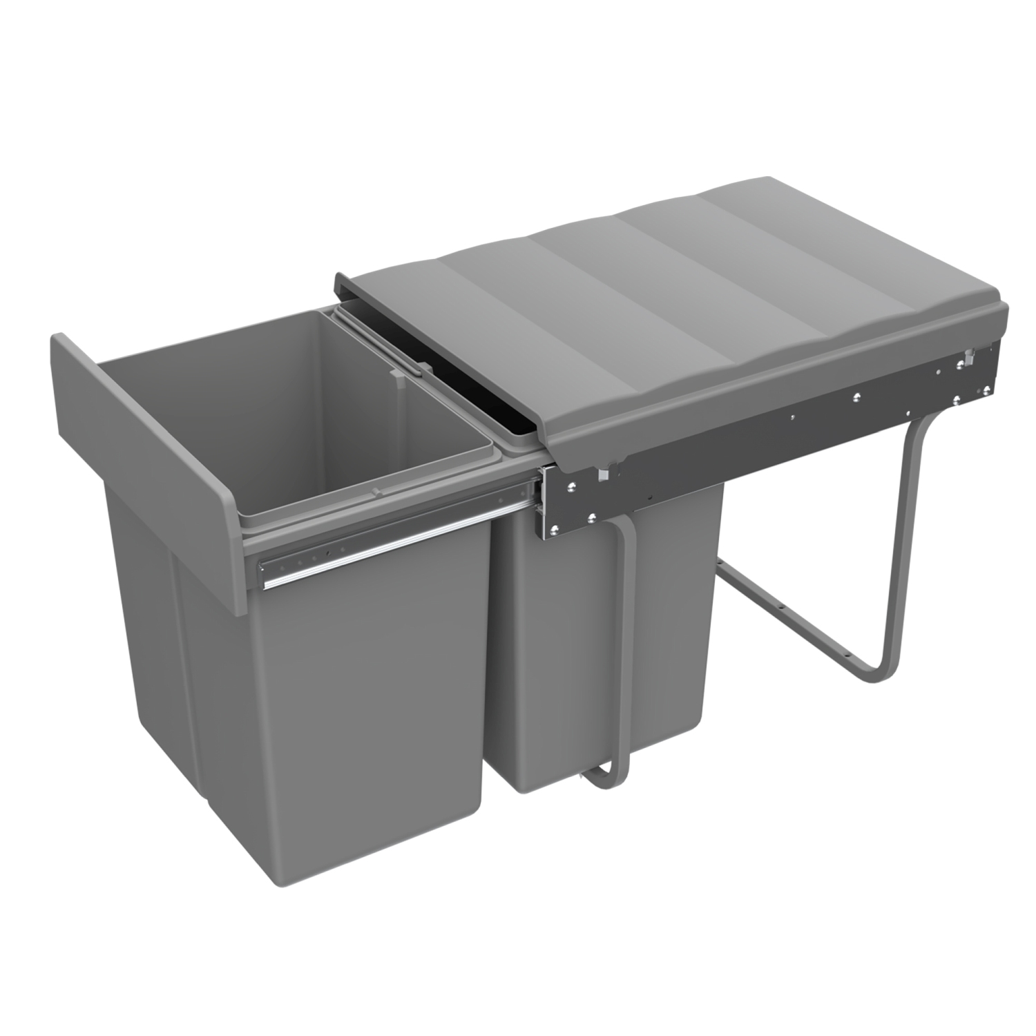 HETTICH Bin.it Duo II - 400 Einbauabfallsammler, 338 x 485, grau, 49474