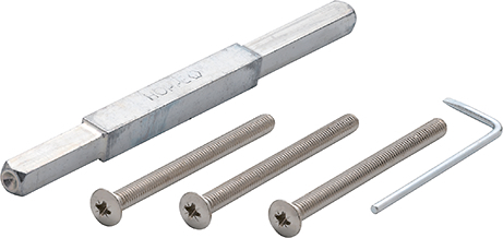 HOPPE® Befestigungsset für Schutz-Türgriffgarnituren ES1 (Griff/Griff), VK 8/10/8 mm, Stiftlänge , Türdrücker, Haustür
