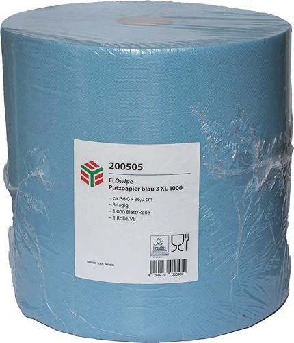 ELOS Putztuch ELOwipe XL L.ca.360 mxB.ca.360mm blau 3-lagig 1 Rl.à 1000 Bl.ELOS