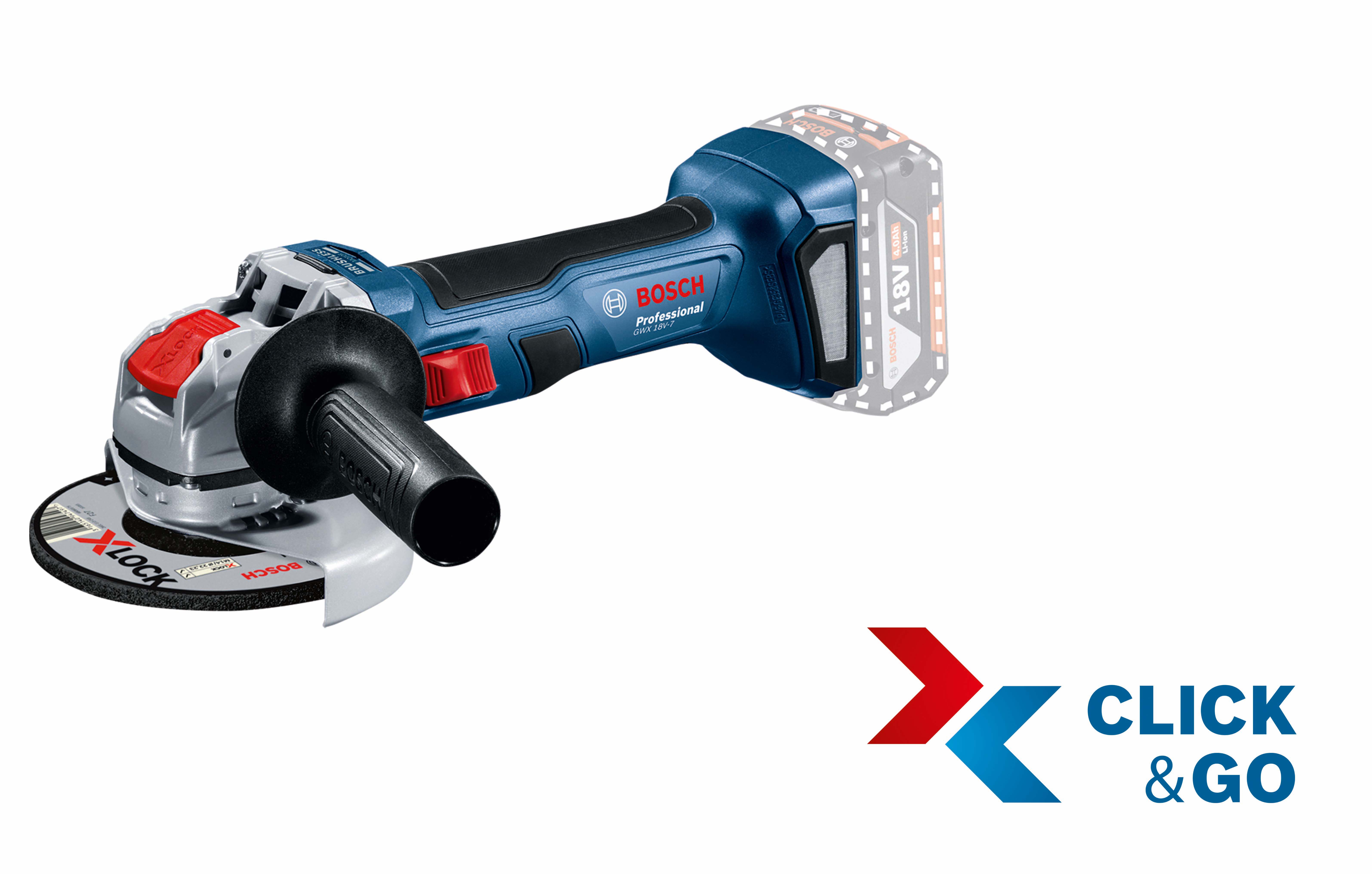 BOSCH Akku-Winkelschleifer GWX 18V-7, 125 mm in L-BOXX