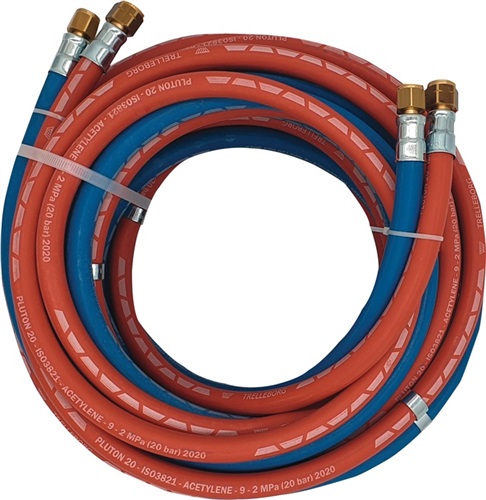 Nordwest Autogengasschlauch L.10m ID 6/9mm Wandst.5/3,5mm blau/rot