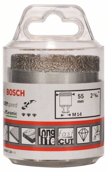 BOSCH Diamanttrockenbohrer Dry Speed Best for Ceramic, 55 x 35 mm