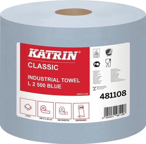 ELOS Putztuchrolle Katrin Classic L 2 L360xB220ca.mm blau 2-lagig 2 RL/VE ELOS