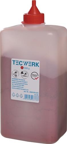 TECWERK Schlagschnurkreide 1000g rot Ku.-Flasche TECWERK